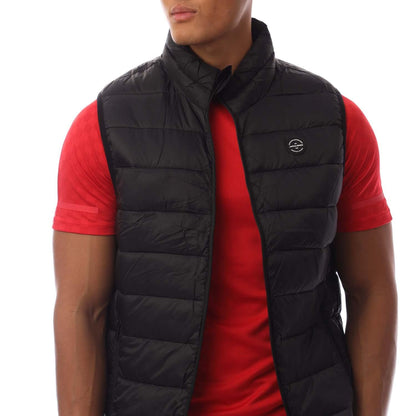Black - Side - Jack And Jones Mens Wilson Padded Body Warmer
