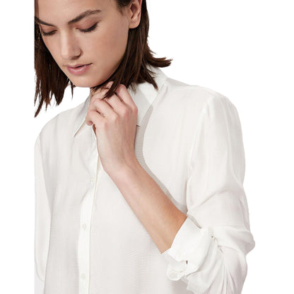 White - Side - Armani Exchange Womens-Ladies Plain Soft Touch Shirt