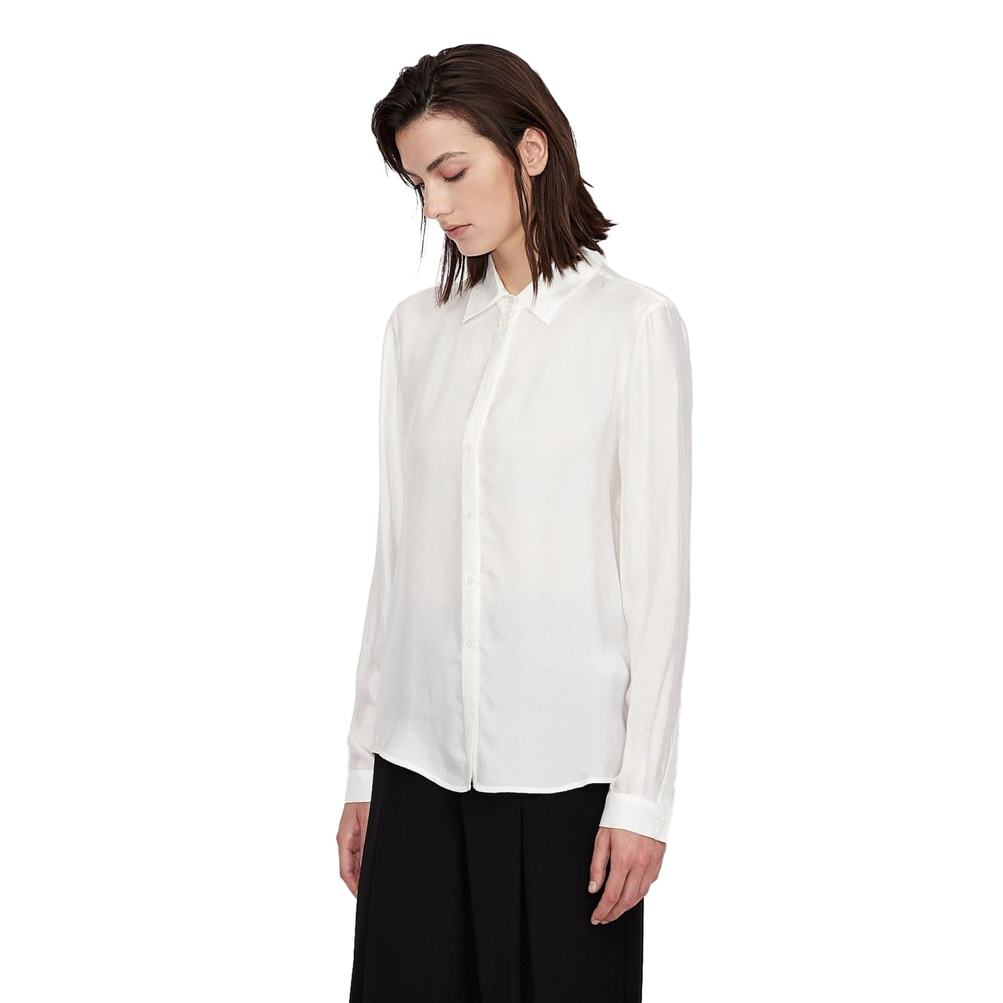 White - Lifestyle - Armani Exchange Womens-Ladies Plain Soft Touch Shirt