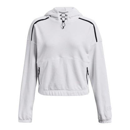 White - Front - Under Armour Womens-Ladies Journey Fleece Hoodie