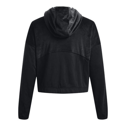 Black - Back - Under Armour Womens-Ladies Journey Fleece Hoodie