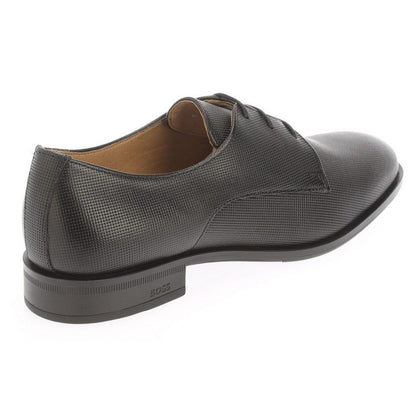 Black - Back - Boss Mens Colby Leather Derby Shoes