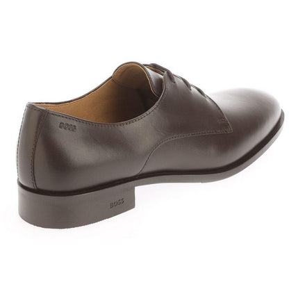 Brown - Back - Boss Mens Colby Leather Derby Shoes