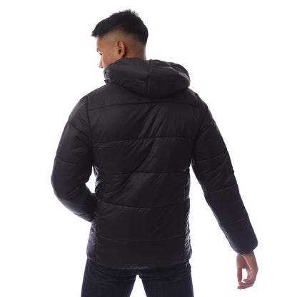 Black - Back - Sondico Mens Plain Padded Jacket