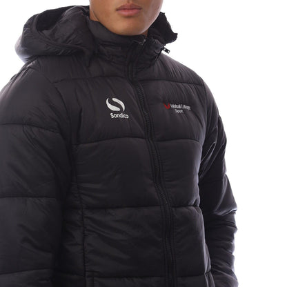 Black - Side - Sondico Mens Plain Padded Jacket