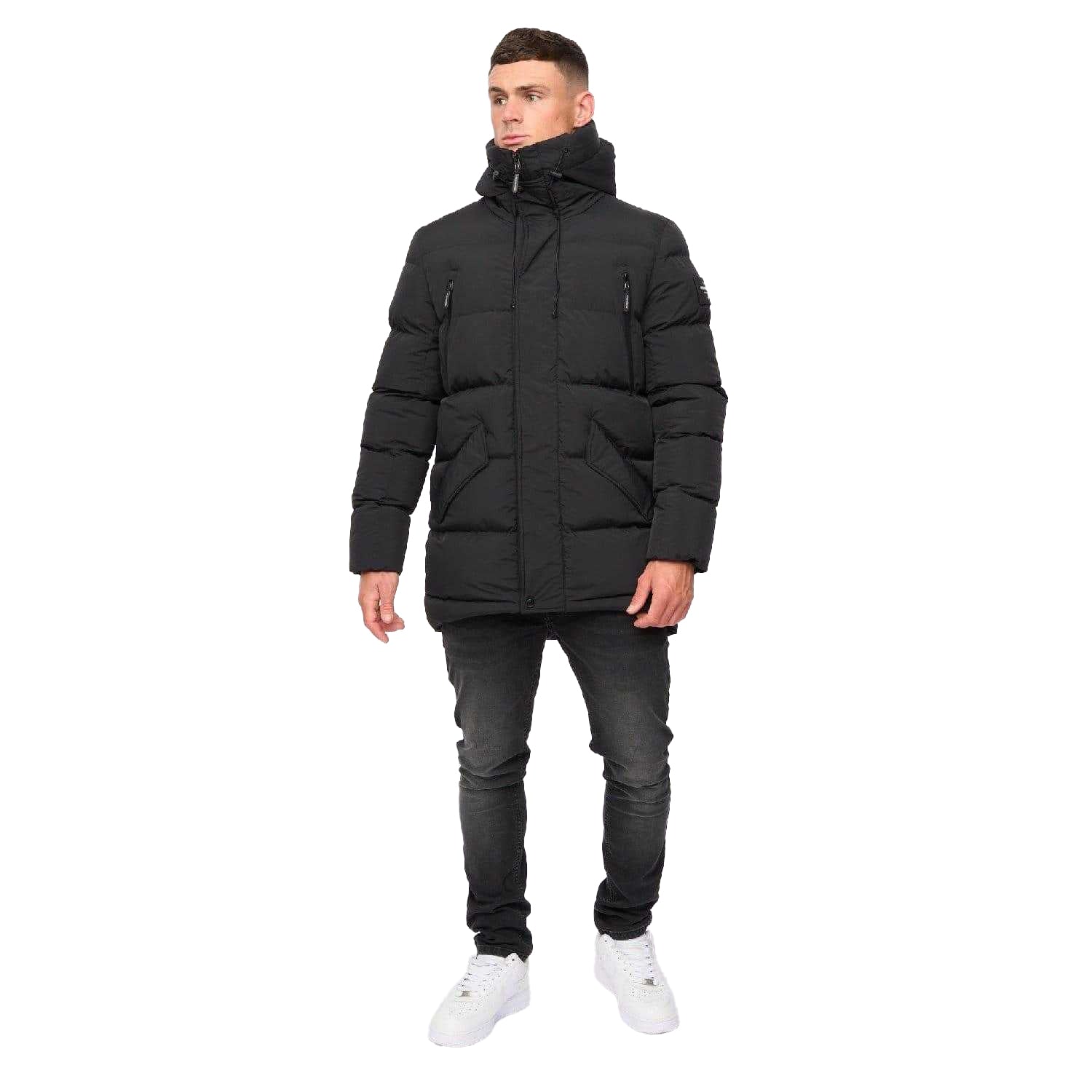 Black - Close up - Crosshatch Mens Kaptoore Jacket