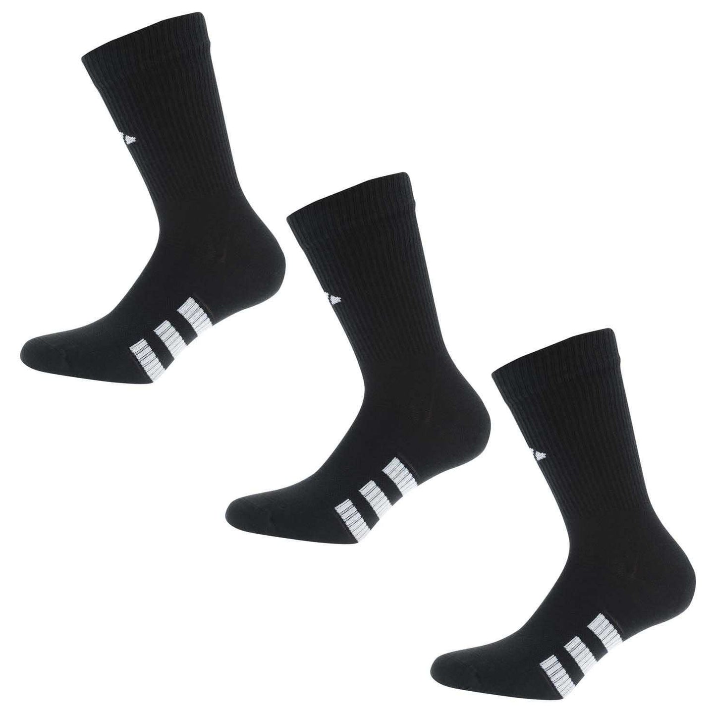 Black - Back - Adidas Mens Performance Cushioned Crew Socks (Pack of 3)
