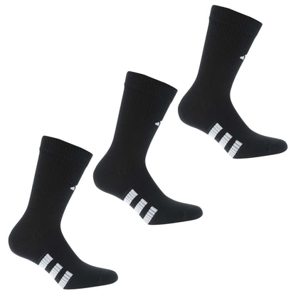 Black - Front - Adidas Mens Performance Cushioned Crew Socks (Pack of 3)