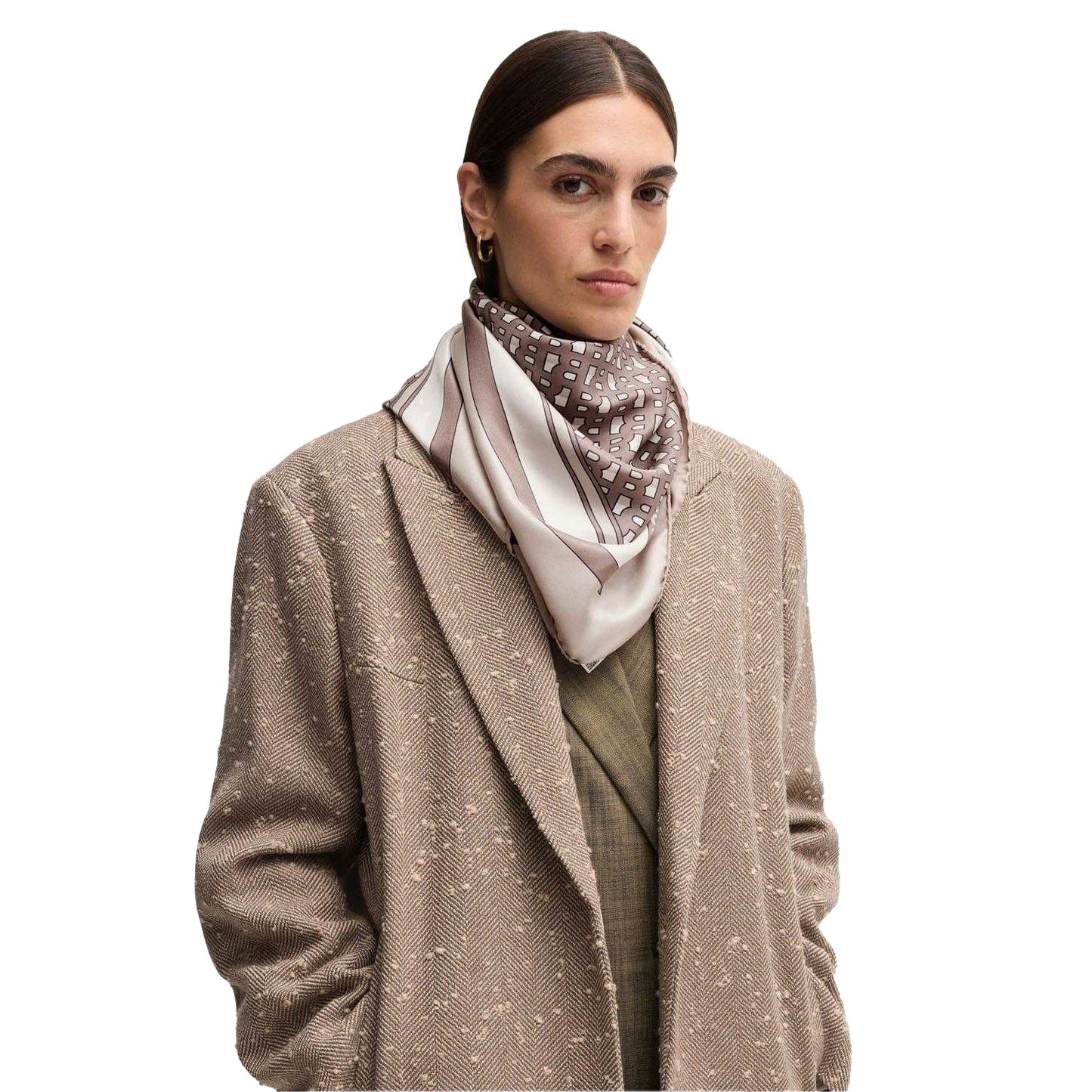 Brown - Lifestyle - Boss Lainy Silk Scarf