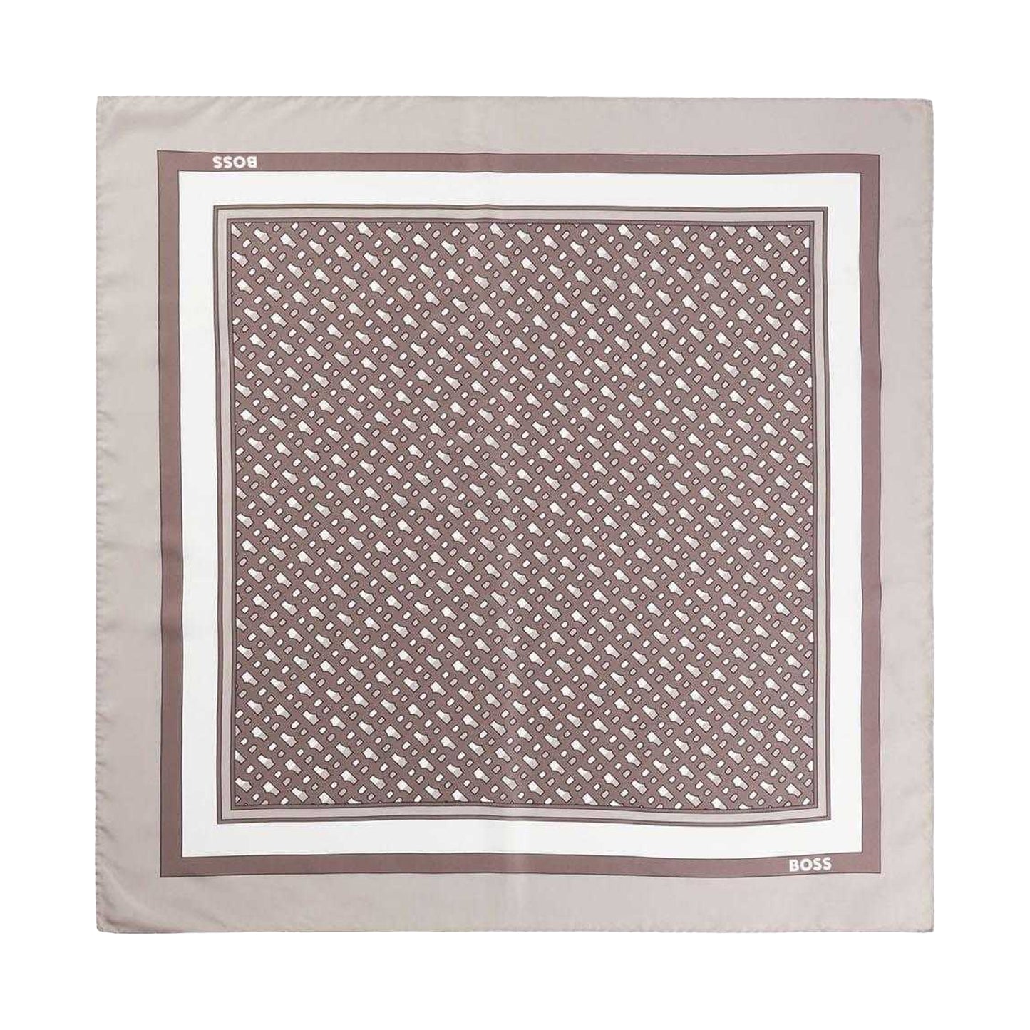 Brown - Front - Boss Lainy Silk Scarf