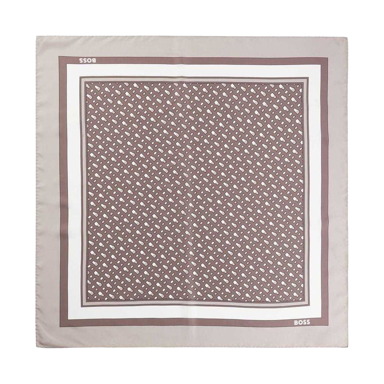 Brown - Front - Boss Lainy Silk Scarf