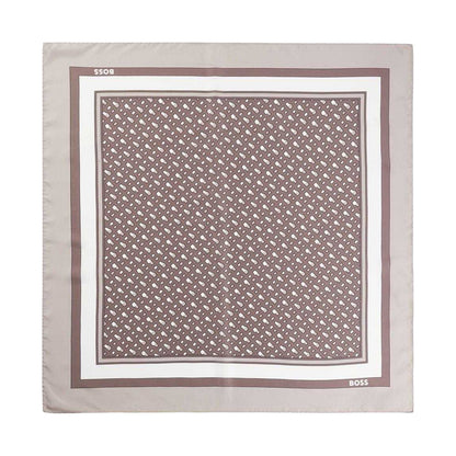 Brown - Front - Boss Lainy Silk Scarf