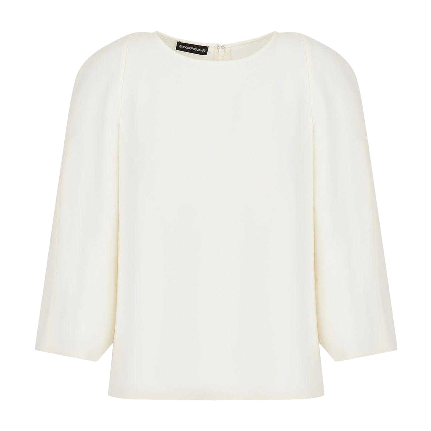 White - Front - Emporio Armani Womens-Ladies Plain Top
