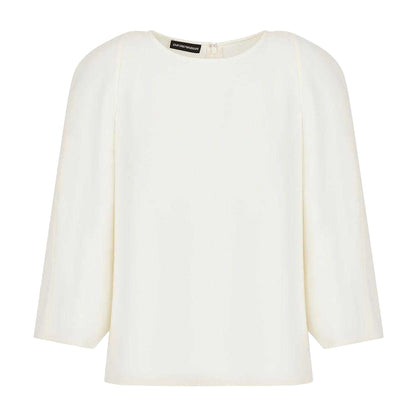 White - Front - Emporio Armani Womens-Ladies Plain Top