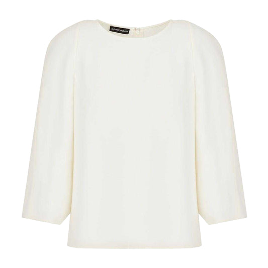 White - Front - Emporio Armani Womens-Ladies Plain Top