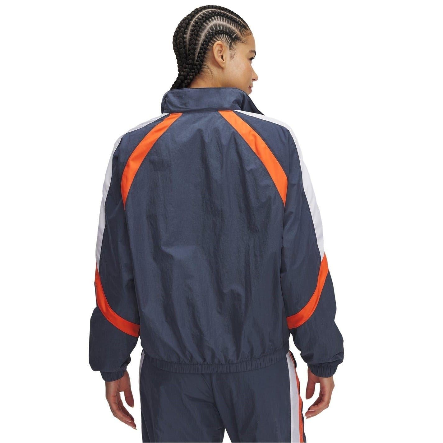 Grey - Back - Under Armour Womens-Ladies Icon Crinkle Jacket