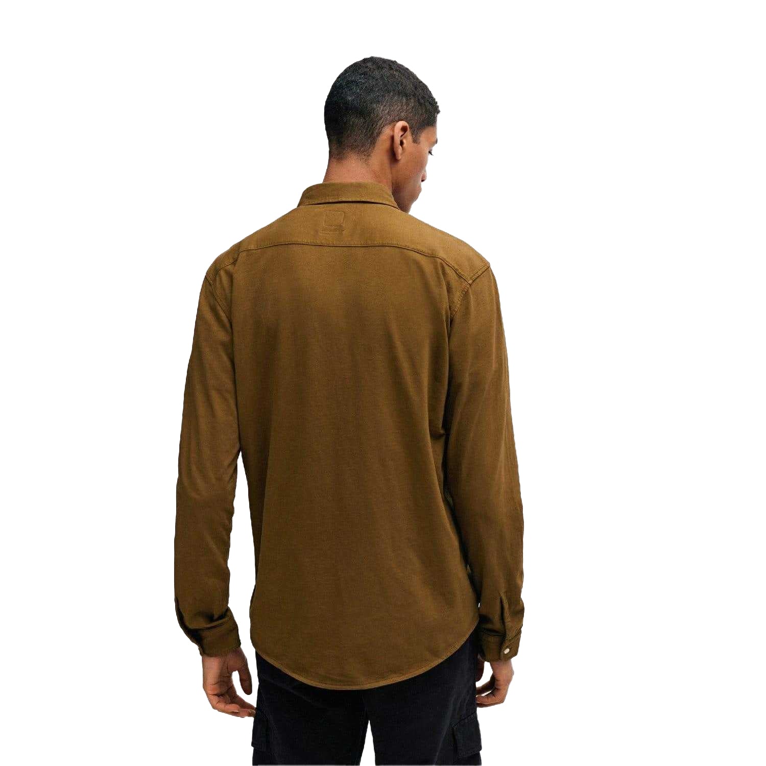 Green - Back - Boss Mens Mysoft Garment Dyed Slim Shirt