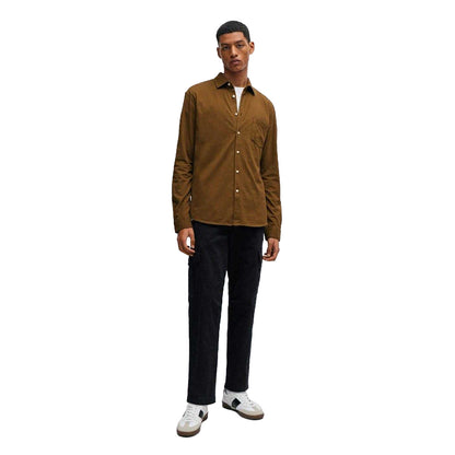 Green - Pack Shot - Boss Mens Mysoft Garment Dyed Slim Shirt