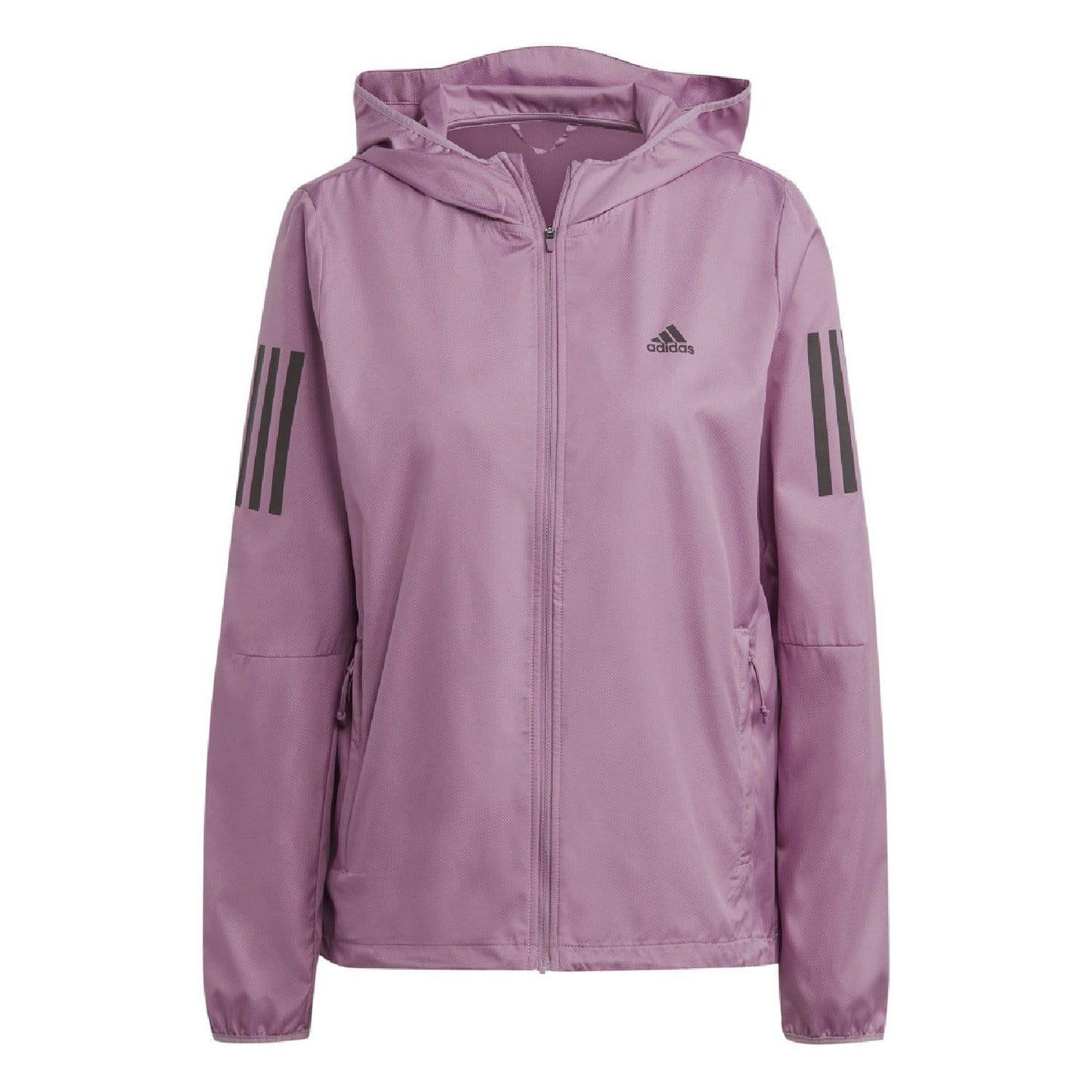 Pink - Front - Adidas Womens-Ladies Own The Run Windstopper Hooded Running Jacket