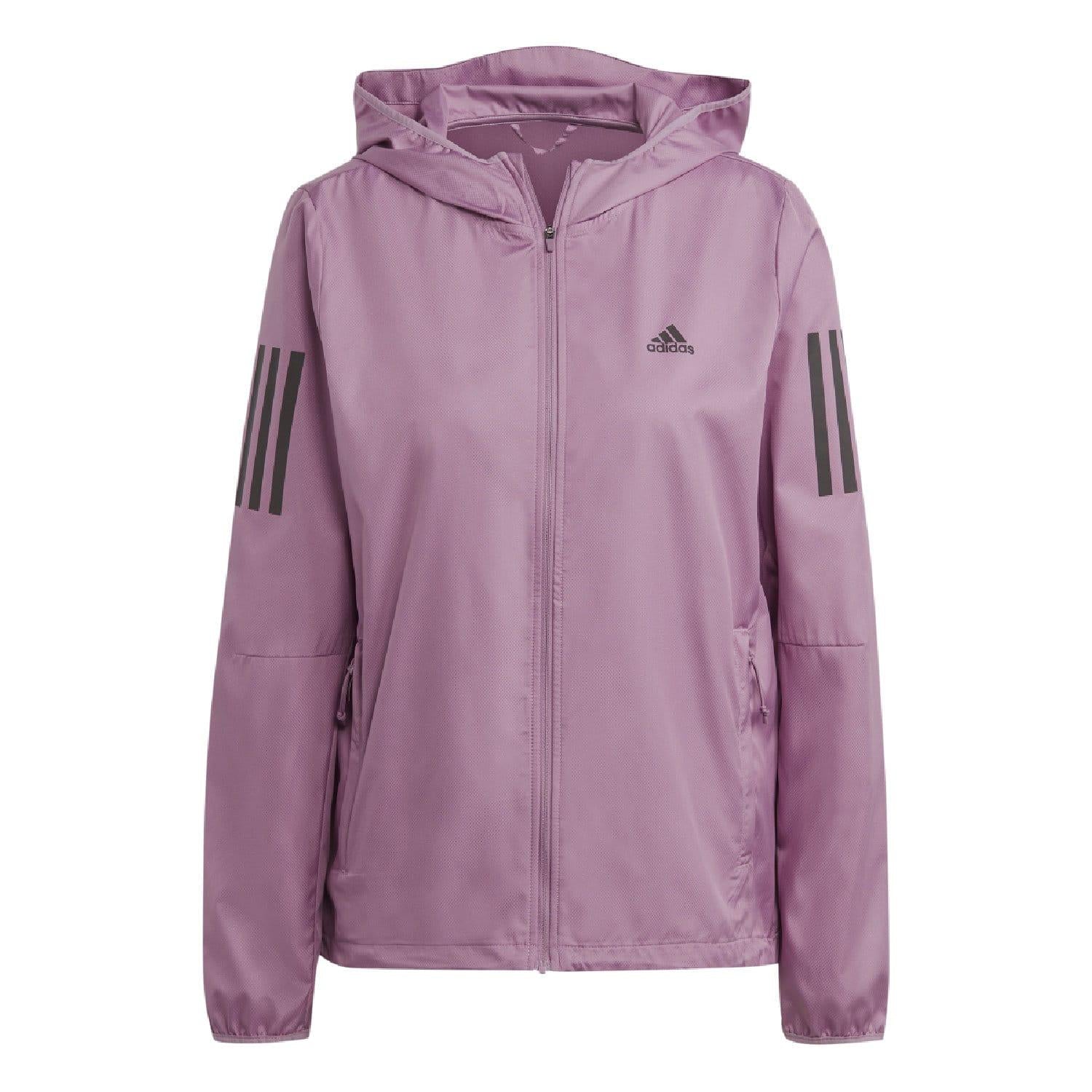 Pink - Front - Adidas Womens-Ladies Own The Run Windstopper Hooded Running Jacket