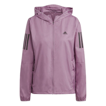 Pink - Front - Adidas Womens-Ladies Own The Run Windstopper Hooded Running Jacket