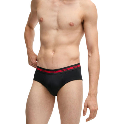 Red-Black-White - Back - Hugo Mens Low Rise Briefs (Pack of 4)