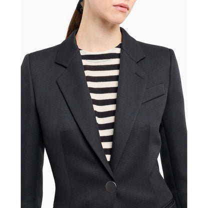 Black - Side - Armani Exchange Womens-Ladies Plain Blazer