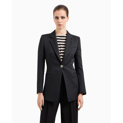 Black - Lifestyle - Armani Exchange Womens-Ladies Plain Blazer