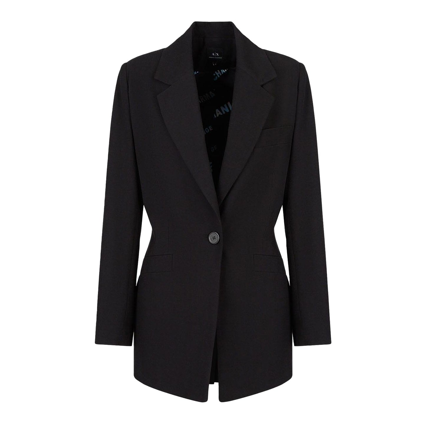 Black - Front - Armani Exchange Womens-Ladies Plain Blazer