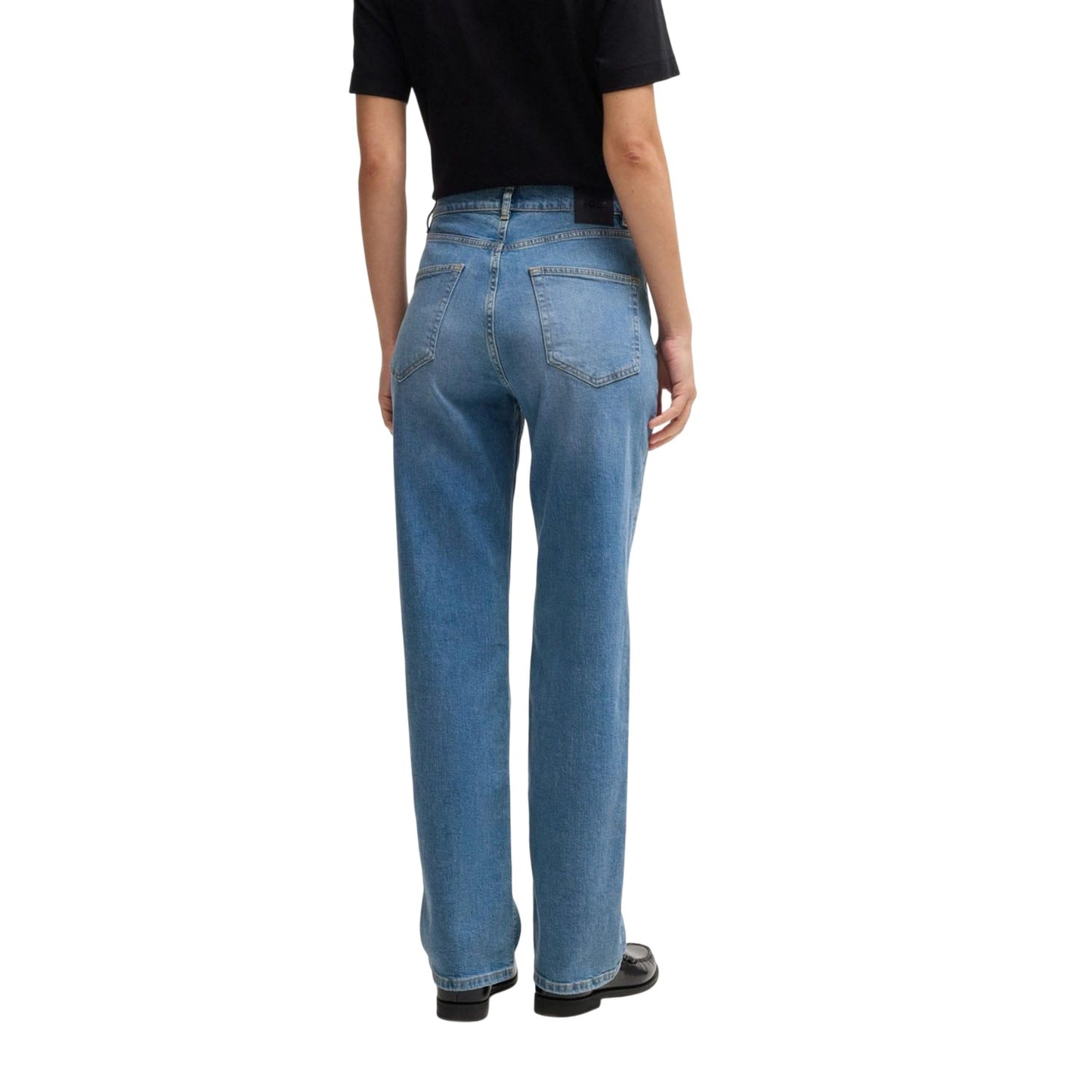 Blue - Back - Boss Womens-Ladies Ada High Waist Jeans