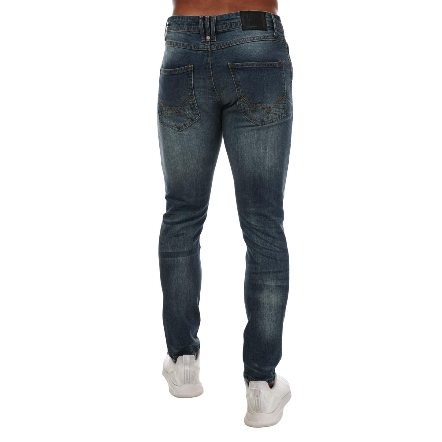 Stone - Back - Duck and Cover Mens Tranfold Slim Jeans