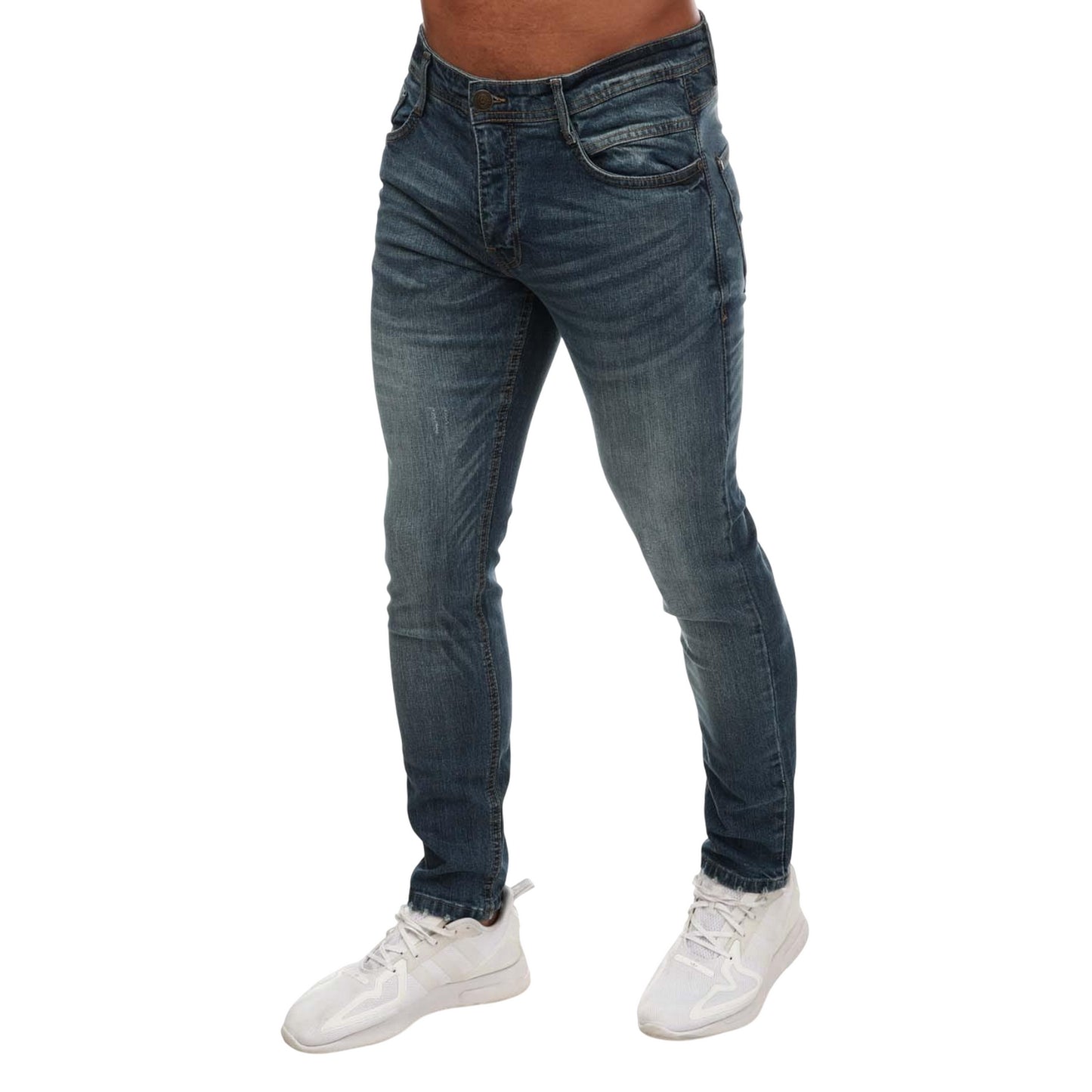 Stone - Front - Duck and Cover Mens Tranfold Slim Jeans