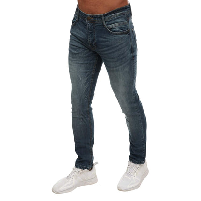 Stone - Front - Duck and Cover Mens Tranfold Slim Jeans