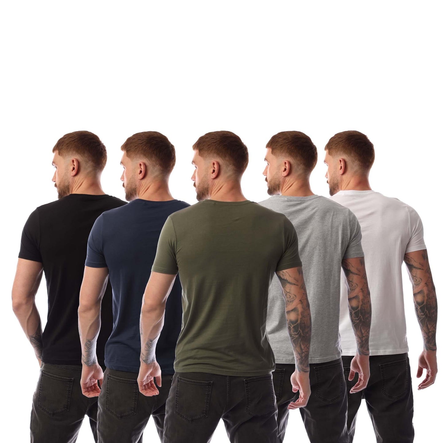 Multicoloured - Back - Bench Mens Oliver T-Shirt (Pack of 5)