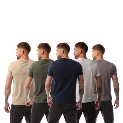 Multicoloured - Back - Nicce Mens Buena T-Shirt (Pack of 5)