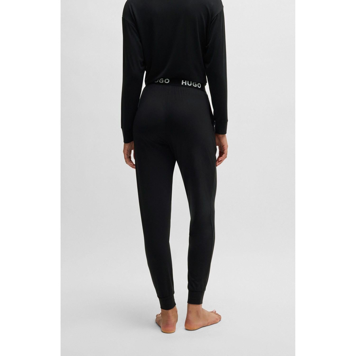 Black - Back - Hugo Womens-Ladies Unite Plain Pyjama Bottoms