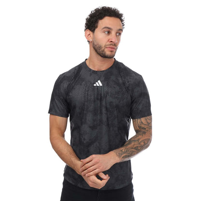 Grey - Front - Adidas Mens Tennis T-Shirt