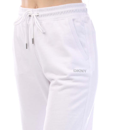 White - Back - DKNY Womens-Ladies Studded Logo Relaxed Fit Jogging Bottoms