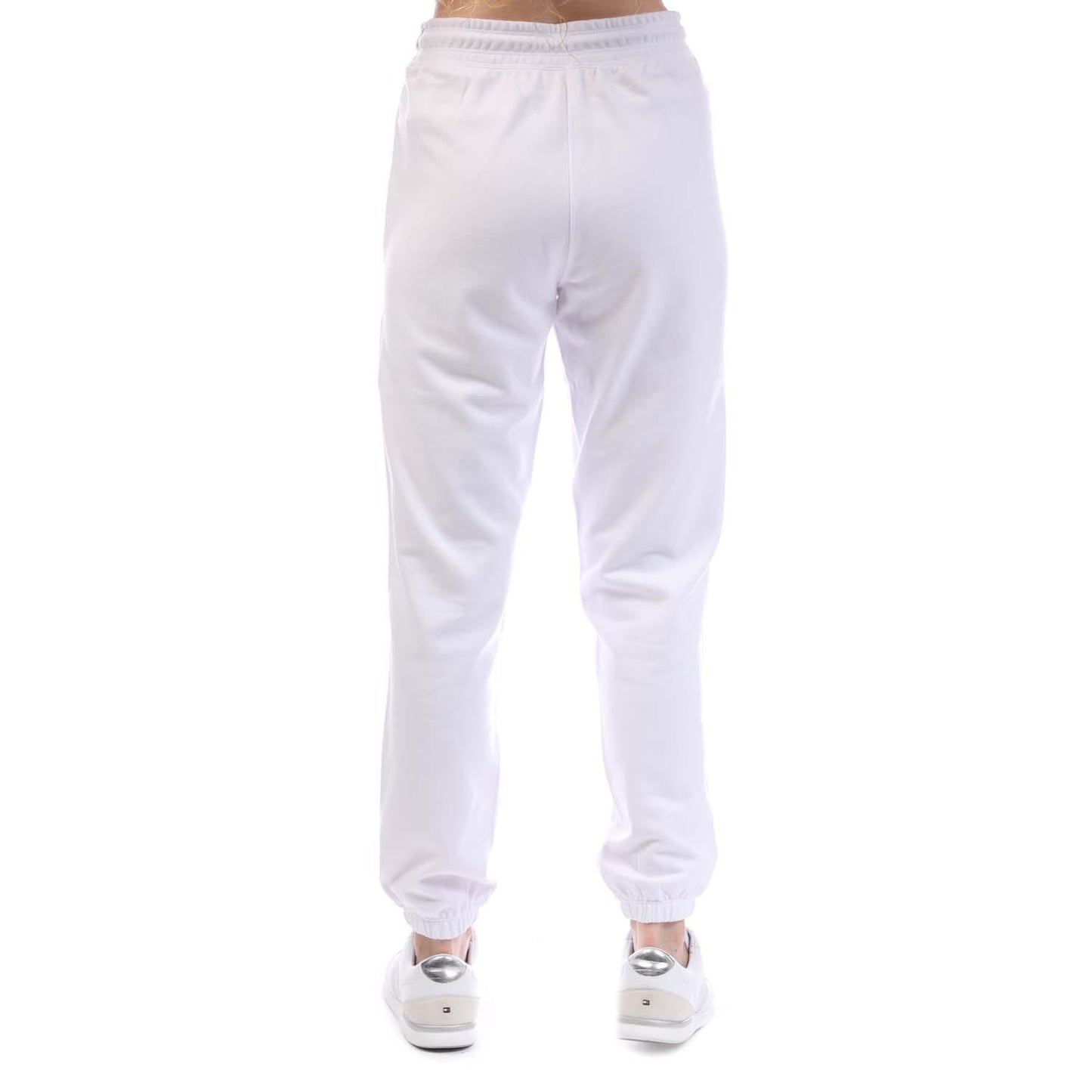 White - Side - DKNY Womens-Ladies Studded Logo Relaxed Fit Jogging Bottoms