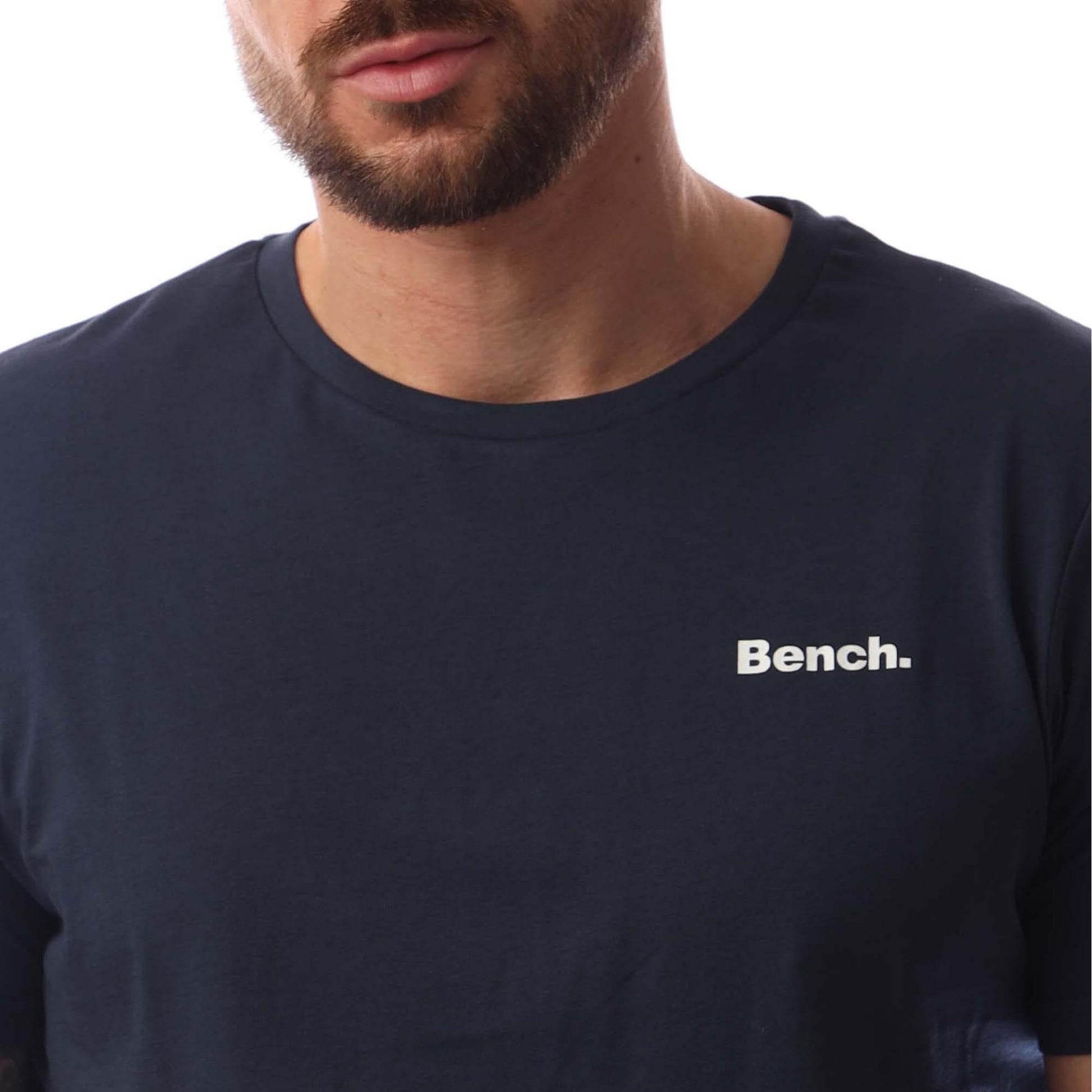 Blue-Cream-Navy - Side - Bench Mens Bognor T-Shirt (Pack of 3)