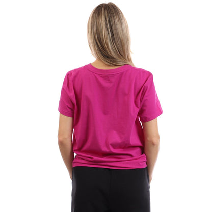 Pinky Purple - Side - DKNY Womens-Ladies Logo Twist Knot T-Shirt