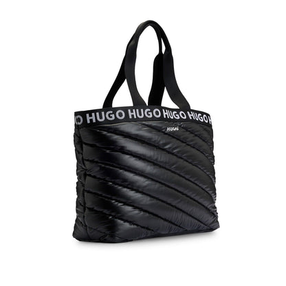 Black - Back - Hugo Becky Puffy Tote Bag