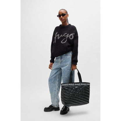 Black - Lifestyle - Hugo Becky Puffy Tote Bag