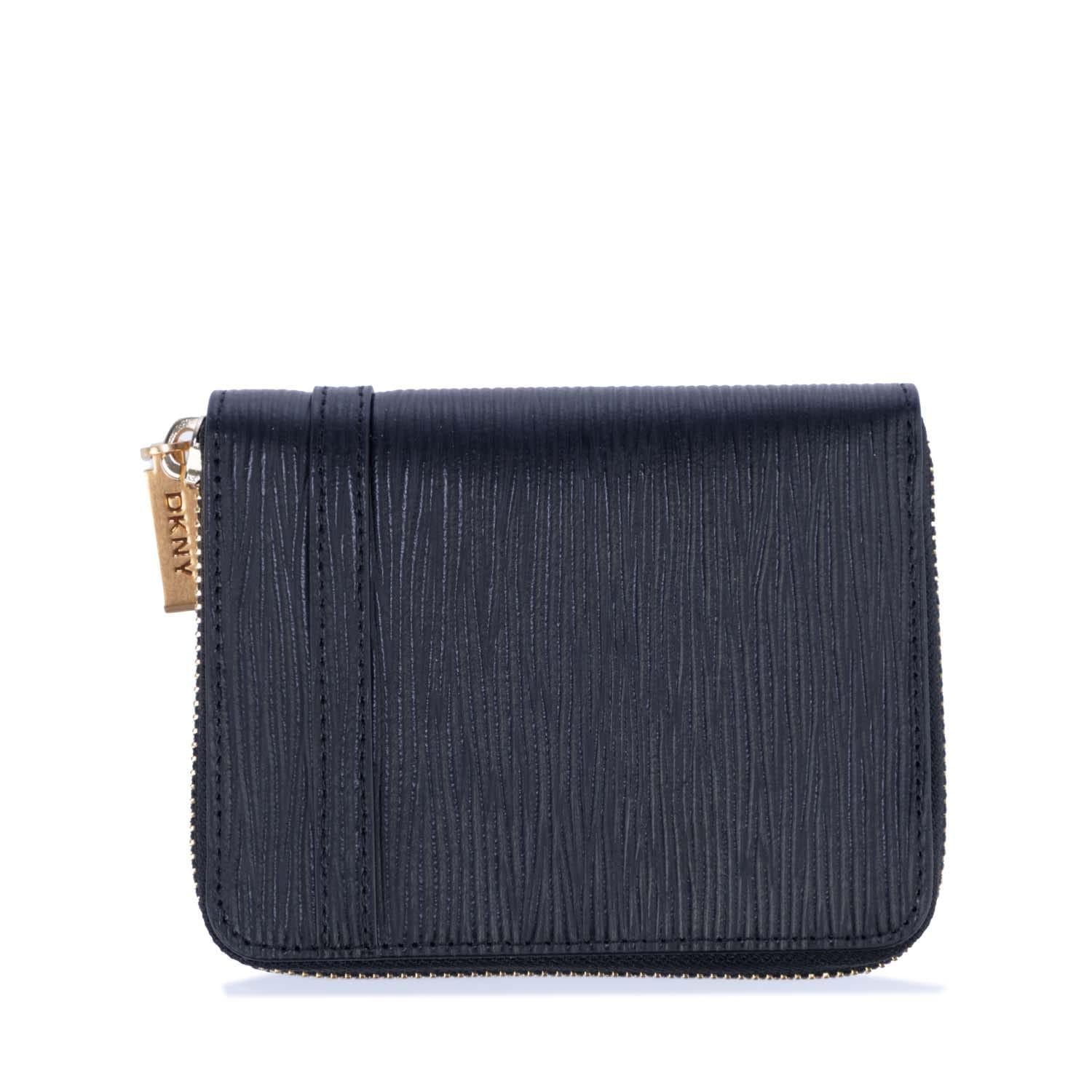 Black-Gold - Back - DKNY Avril Sm Zipped Wallet