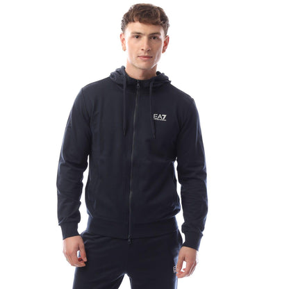 Navy - Side - Emporio Armani EA7 Mens Core Identity Full Zip Tracksuit