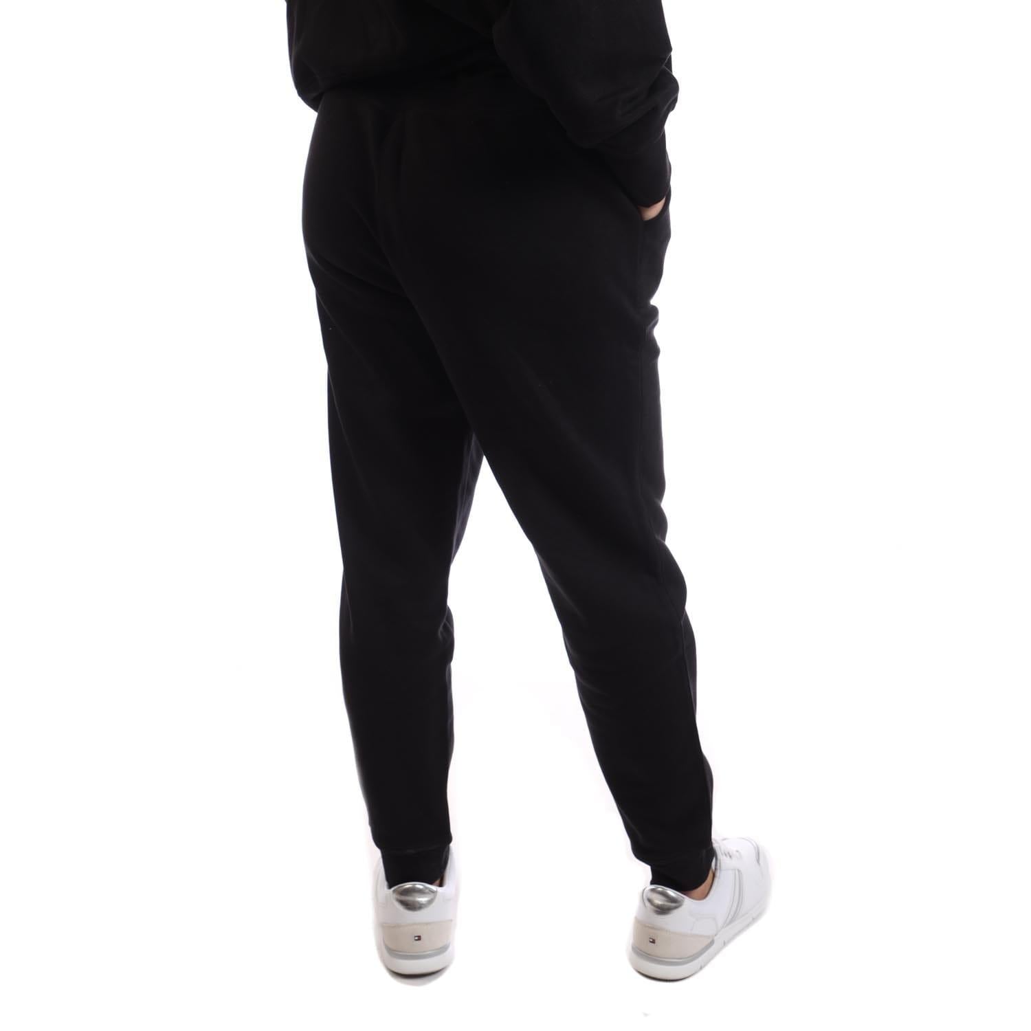 Black - Front - DKNY Womens-Ladies Embellished Logo Jogging Bottoms