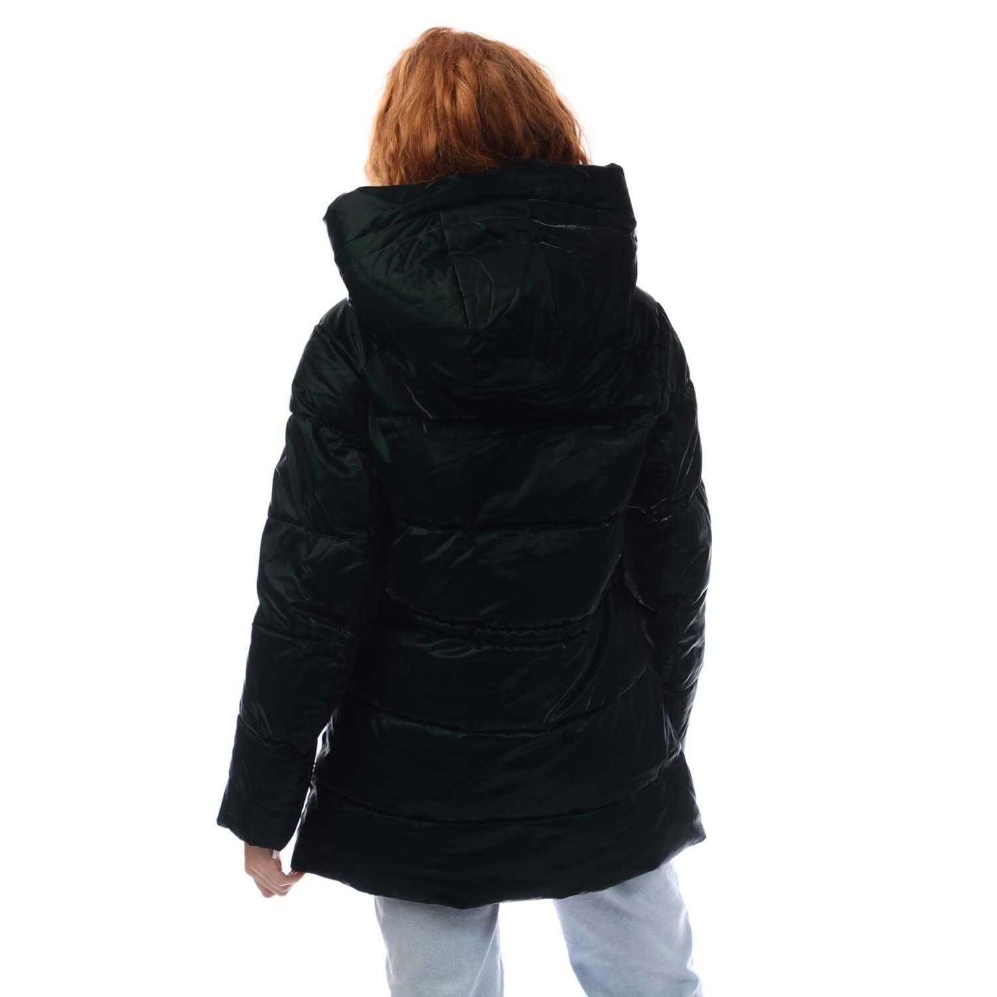 Green - Back - DKNY Womens-Ladies Drawcord Puffer Jacket