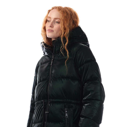 Green - Side - DKNY Womens-Ladies Drawcord Puffer Jacket