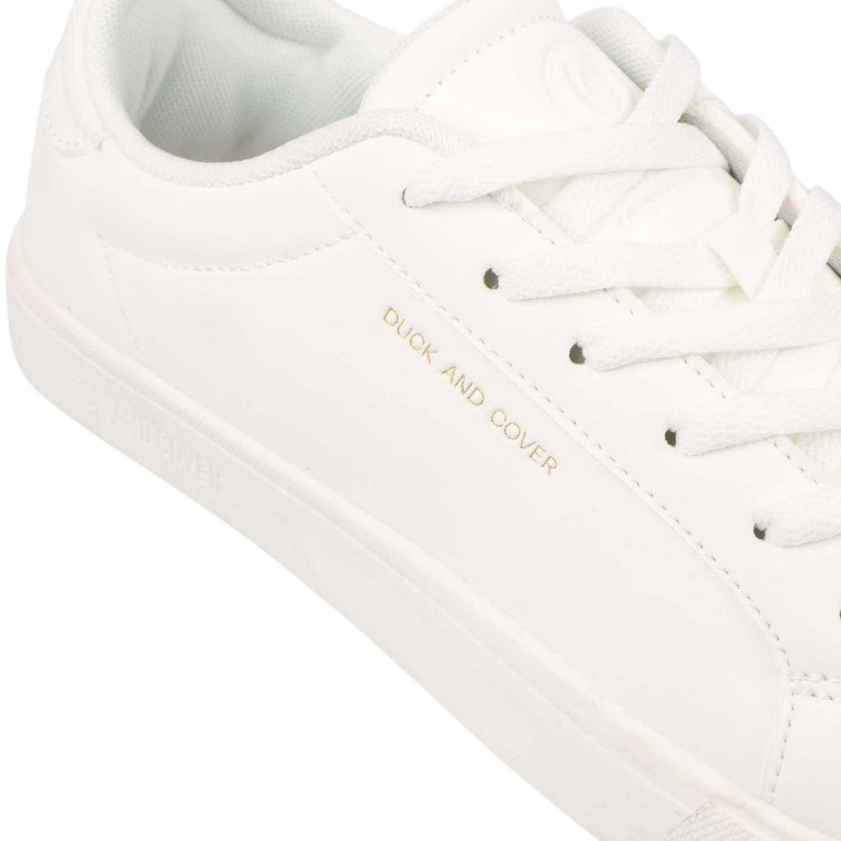 White - Pack Shot - Duck and Cover Mens Claspar Trainers
