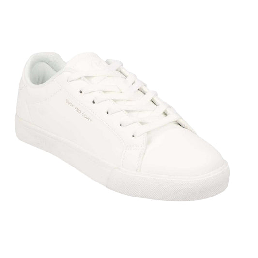 White - Front - Duck and Cover Mens Claspar Trainers
